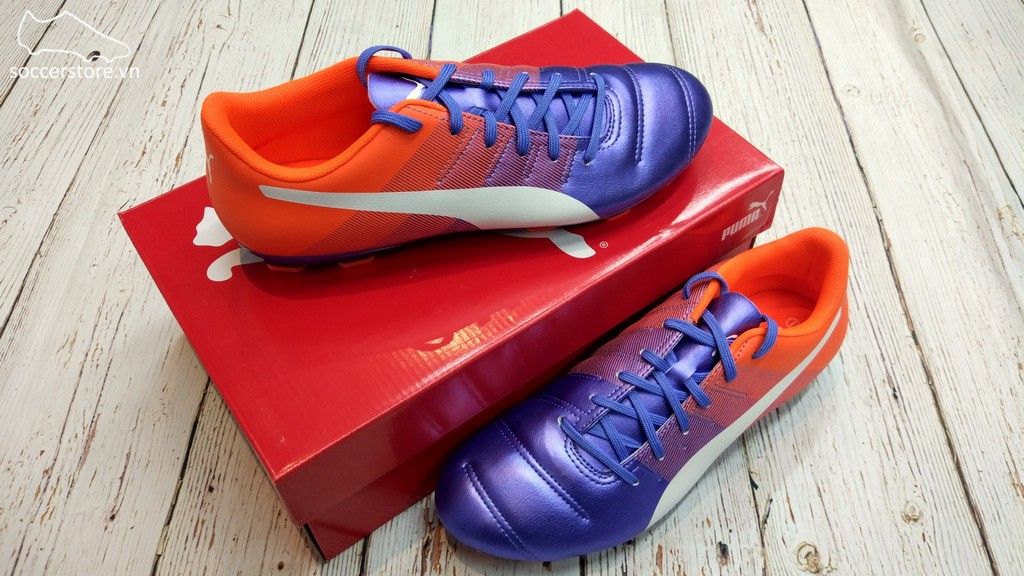 Puma evoPOWER 4.3 AG- Blue Yonder/ Puma White/ Shocking Orange 103538-03