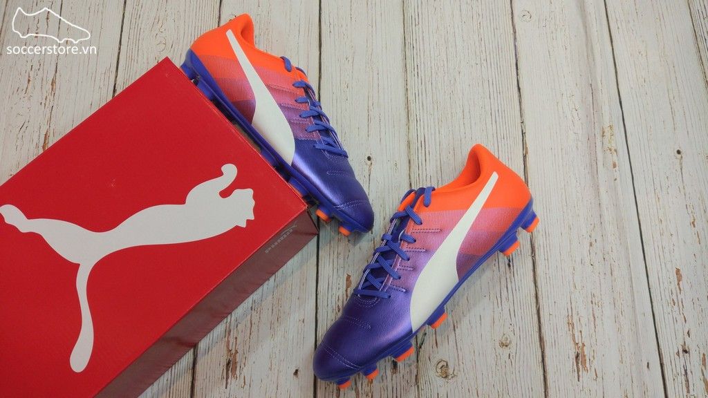 Puma evoPOWER 4.3 AG- Blue Yonder/ Puma White/ Shocking Orange 103538-03