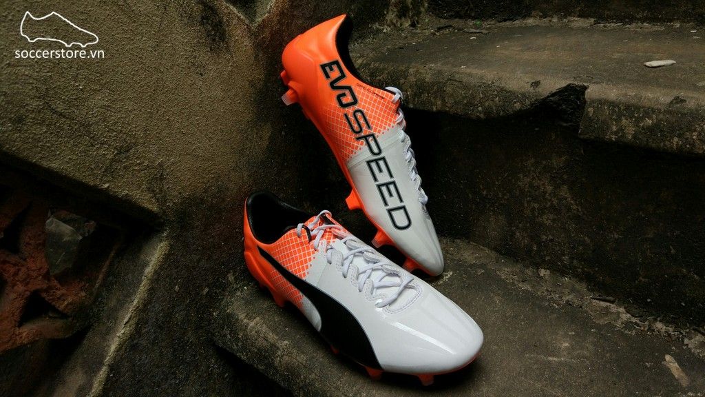 Puma evoSPEED 1.5 FG- White/ Black/ Orange 103597-05