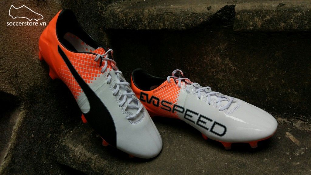 Puma evoSPEED 1.5 FG- White/ Black/ Orange 103597-05
