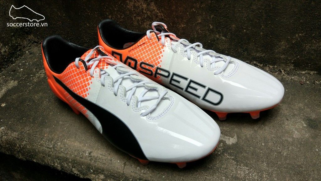 Puma evoSPEED 1.5 FG- White/ Black/ Orange 103597-05