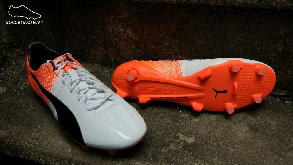 Puma evoSPEED 1.5 FG- White/ Black/ Orange 103597-05