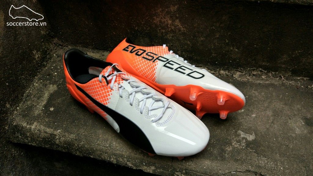 Puma evoSPEED 1.5 FG- White/ Black/ Orange 103597-05