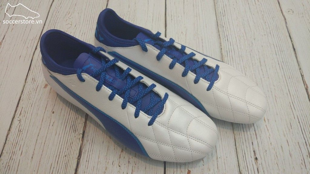 Puma evoTOUCH 3 Leather FG- Puma White/ True Blue/ Blue Danube 103985-02