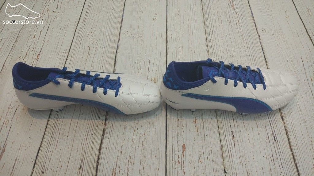 Puma evoTOUCH 3 Leather FG- Puma White/ True Blue/ Blue Danube 103985-02