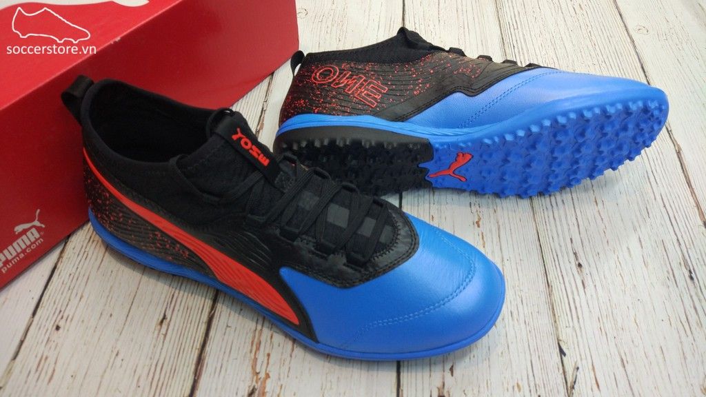 Puma One 19.3 TF- Blue Azur/ Red Blast/ Black 105489-01