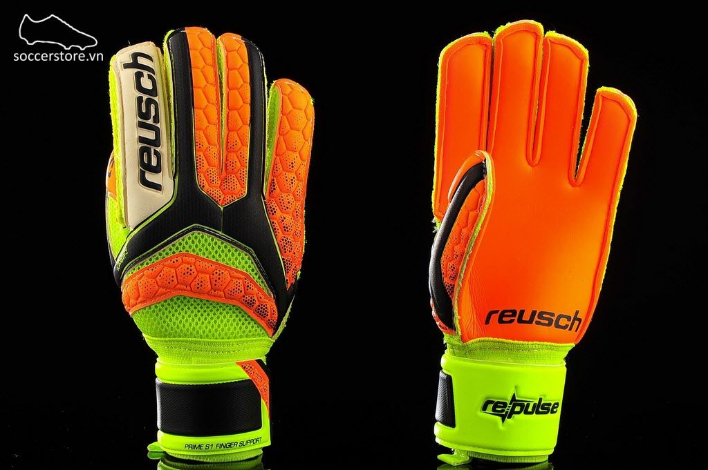 Reusch Repulse Prime S1 FS Junior- Black/ Shocking Orange/ Shocking Orange GK Gloves 3672200-767