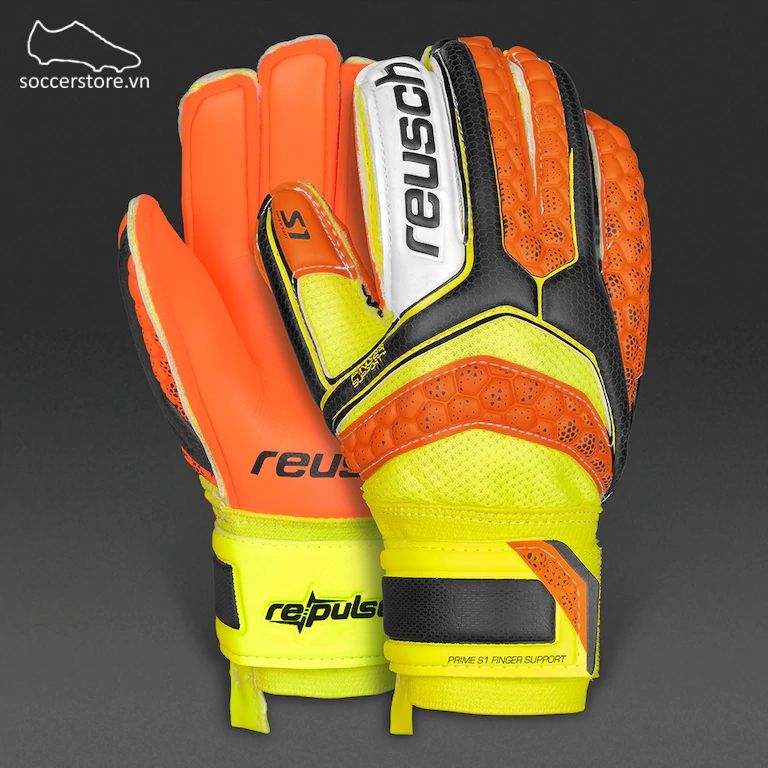 Reusch Repulse Prime S1 FS Junior- Black/ Shocking Orange/ Shocking Orange GK Gloves 3672200-767