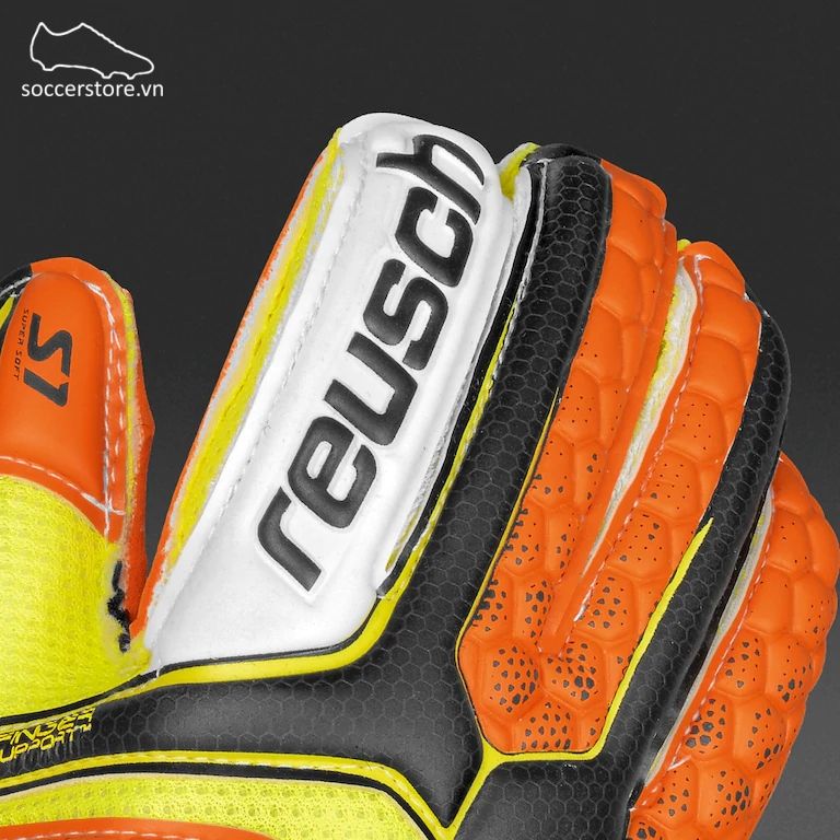 Reusch Repulse Prime S1 FS Junior- Black/ Shocking Orange/ Shocking Orange GK Gloves 3672200-767