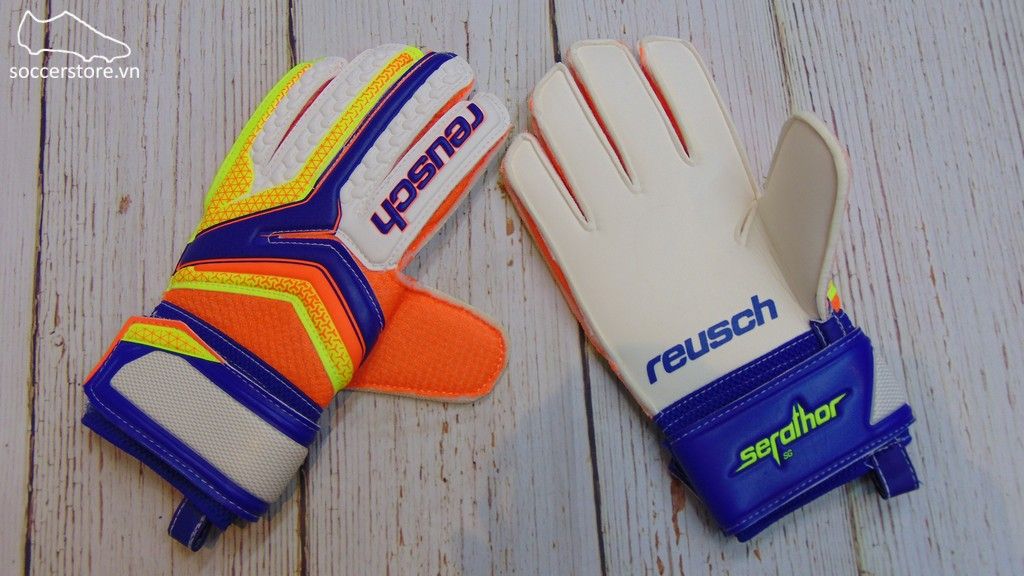 Reusch Kids Serathor SG - Dazzling Blue/ Safety Yellow GK Gloves 3770810-456