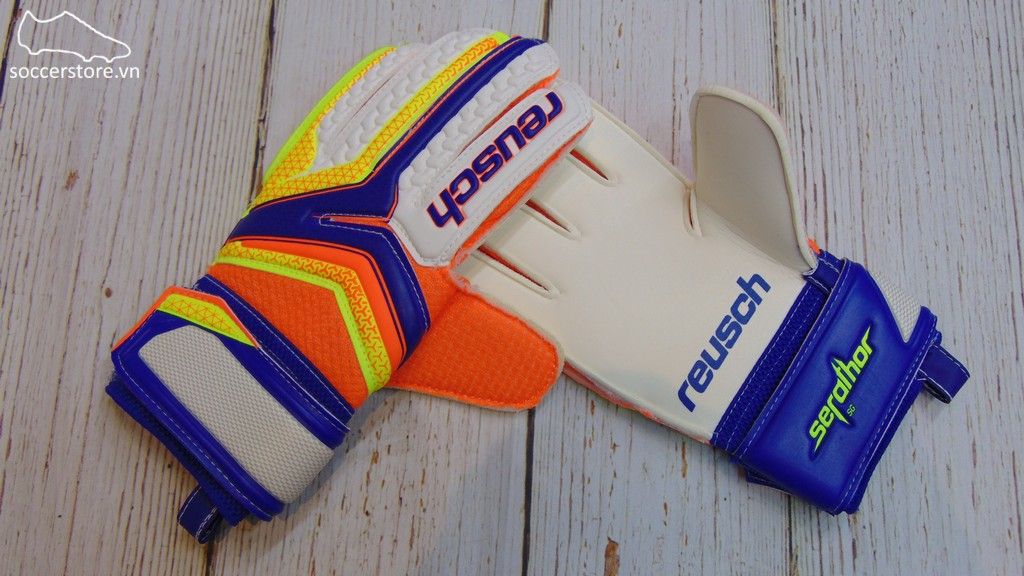 Reusch Kids Serathor SG - Dazzling Blue/ Safety Yellow GK Gloves 3770810-456