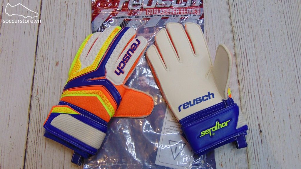 Reusch Kids Serathor SG - Dazzling Blue/ Safety Yellow GK Gloves 3770810-456