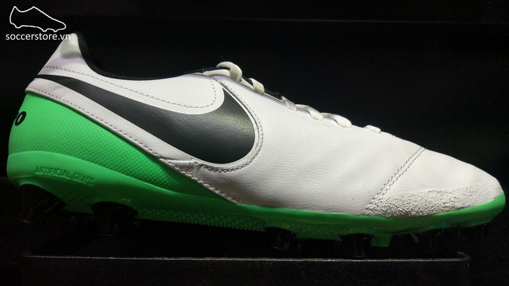 Nike Tiempo Genio II Leather AG-Pro- White/ Black/ Electro Green 844399-103