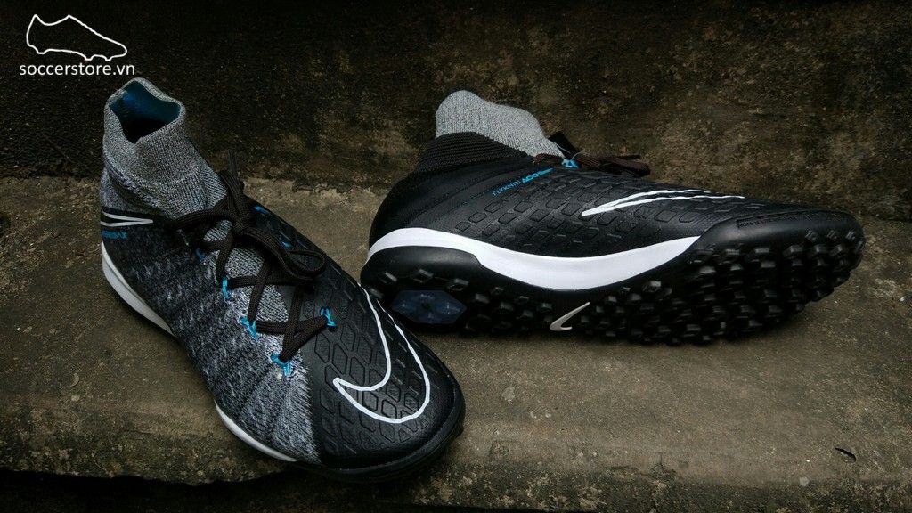 Nike HypervenomX Proximo II DF TF- Wolf Grey/ Black/ Chlorine Blue 852576-004