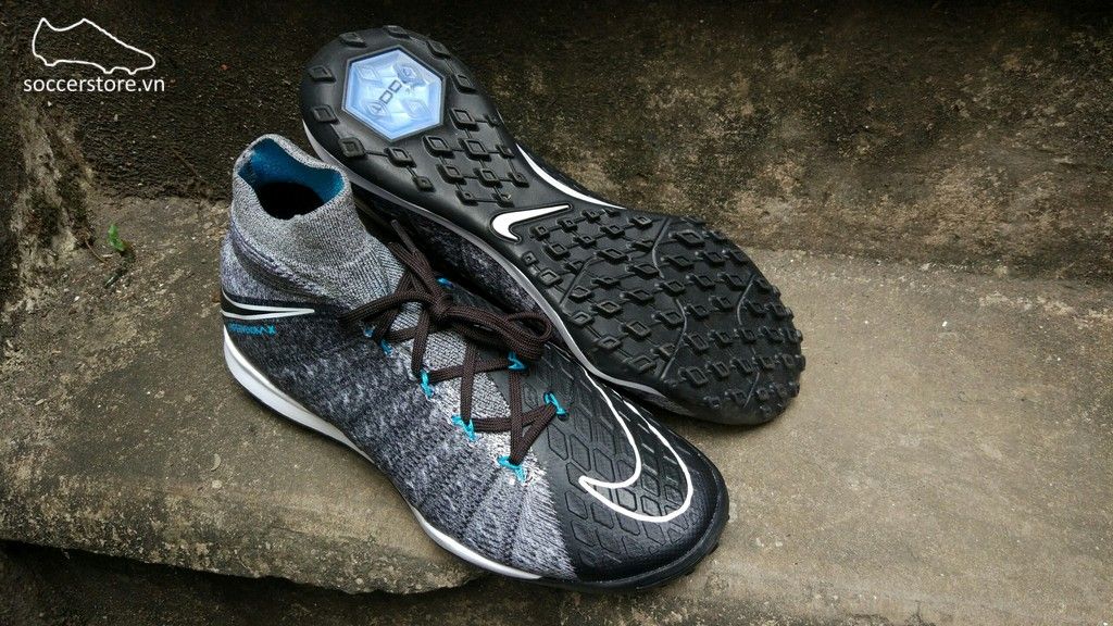 Nike HypervenomX Proximo II DF TF- Wolf Grey/ Black/ Chlorine Blue 852576-004