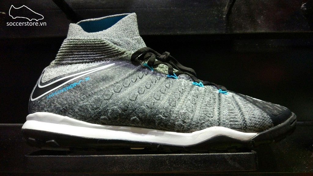 Nike HypervenomX Proximo II DF TF- Wolf Grey/ Black/ Chlorine Blue 852576-004