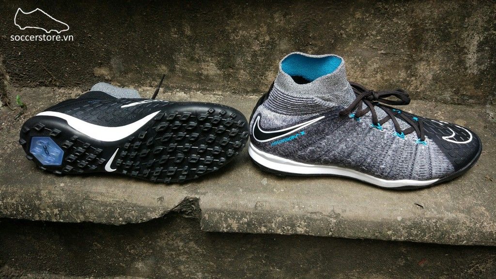 Nike HypervenomX Proximo II DF TF- Wolf Grey/ Black/ Chlorine Blue 852576-004
