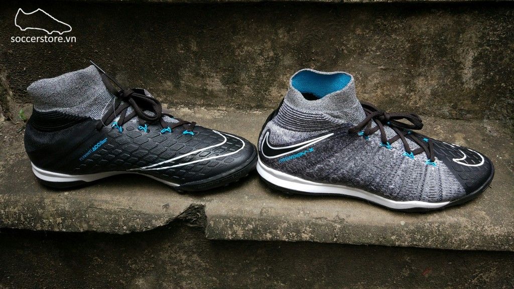 Nike HypervenomX Proximo II DF TF- Wolf Grey/ Black/ Chlorine Blue 852576-004