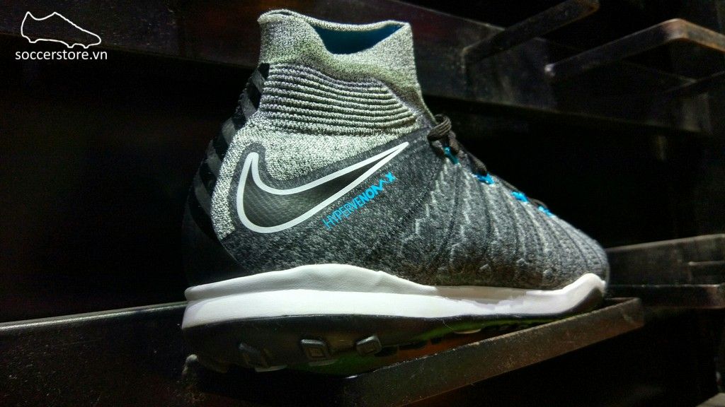 Nike HypervenomX Proximo II DF TF- Wolf Grey/ Black/ Chlorine Blue 852576-004