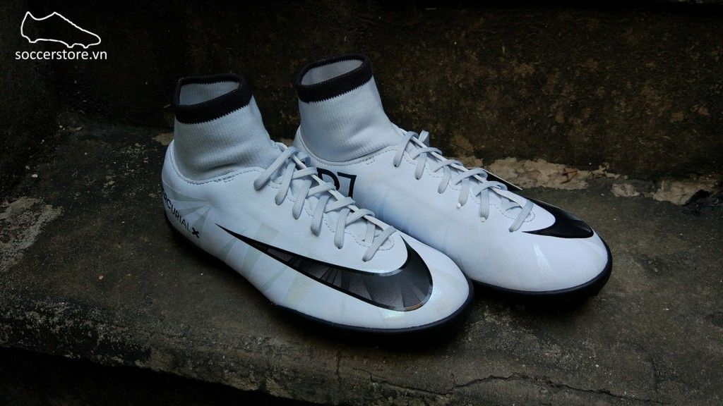 Nike MercurialX Victory VI CR7 DF Kids TF - White/ Blue Tint 903601-401