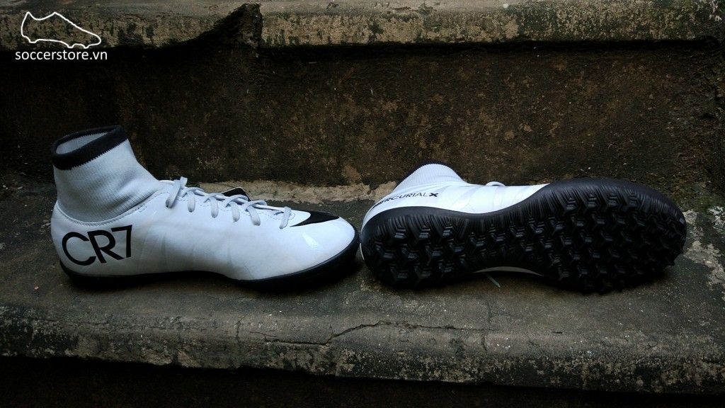 Nike MercurialX Victory VI CR7 DF Kids TF - White/ Blue Tint 903601-401