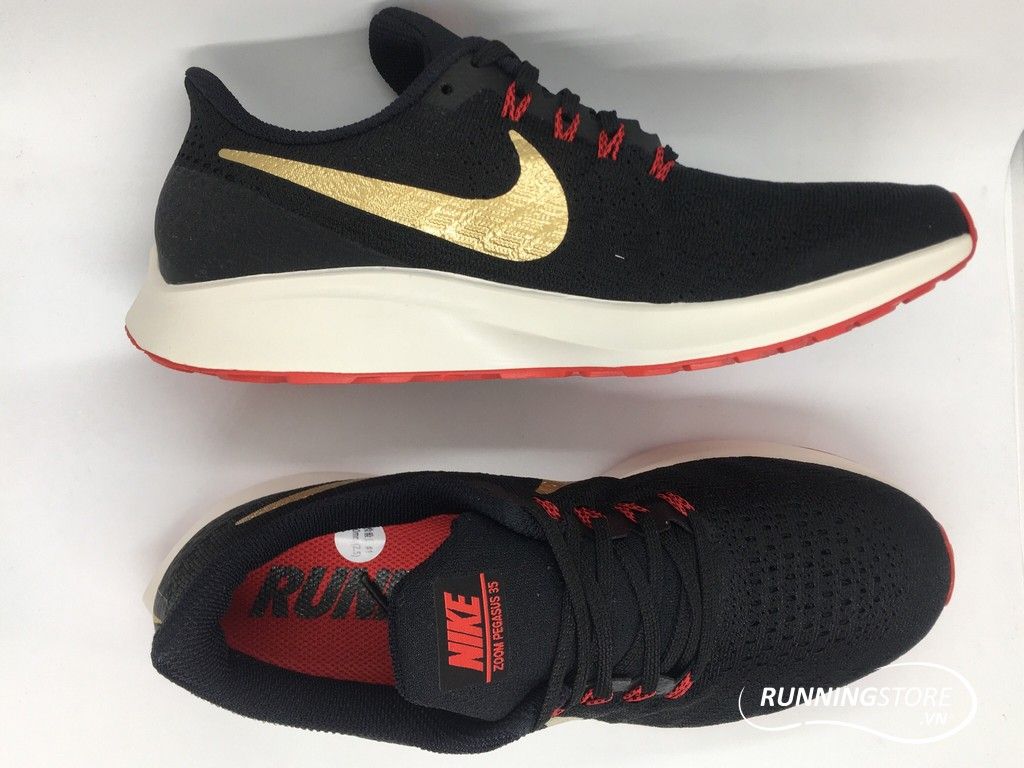 Nike Air Zoom Pegasus 35- Black/ Gold/ Red 942851-018