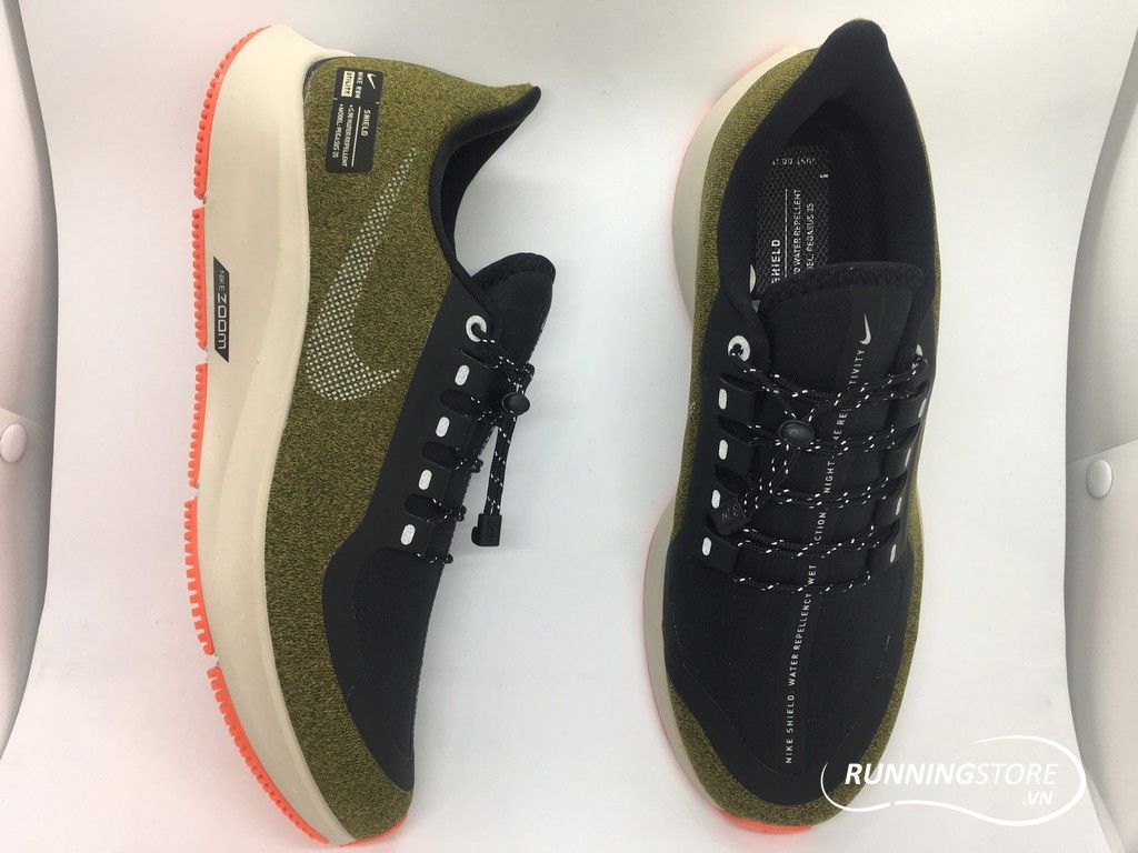 Nike Air Zoom Pegasus 35 Shield- Olive Flak/ Metallic Silver/ Black String AA1643-300