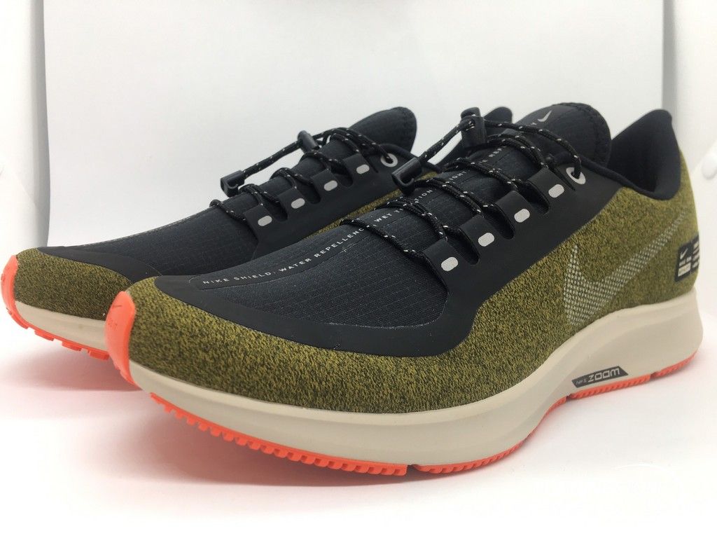 Nike Air Zoom Pegasus 35 Shield- Olive Flak/ Metallic Silver/ Black String AA1643-300