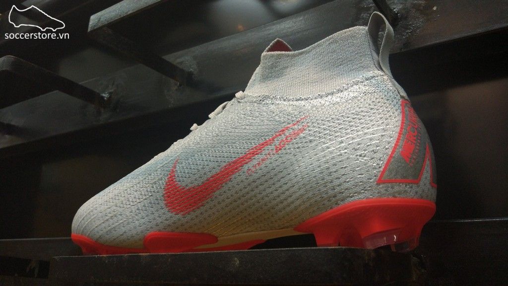 Nike Mercurial Superfly VI Elite Kids FG- Wolf Grey/ Light Crimson/ Pure Platinum AH7340-060