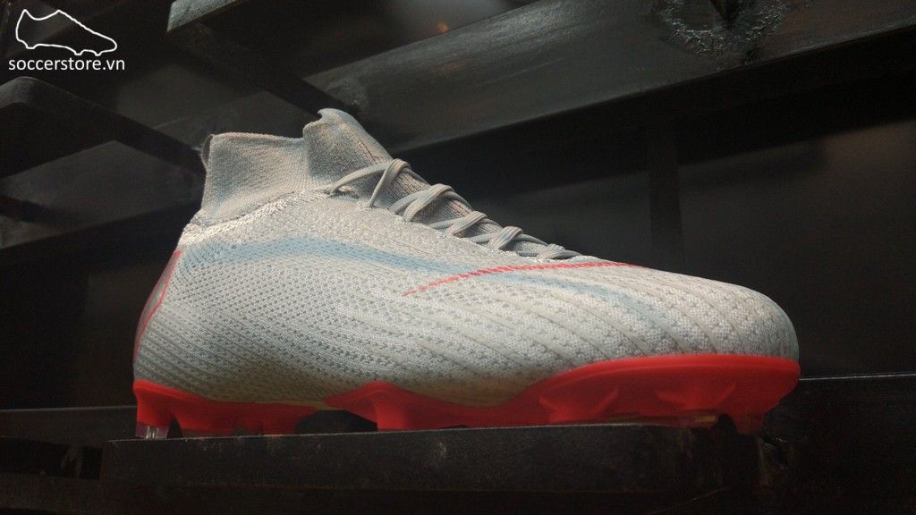 Nike Mercurial Superfly VI Elite Kids FG- Wolf Grey/ Light Crimson/ Pure Platinum AH7340-060