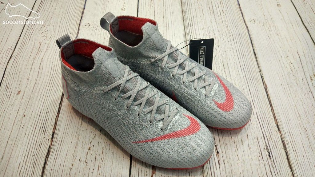 Nike Mercurial Superfly VI Elite Kids FG- Wolf Grey/ Light Crimson/ Pure Platinum AH7340-060