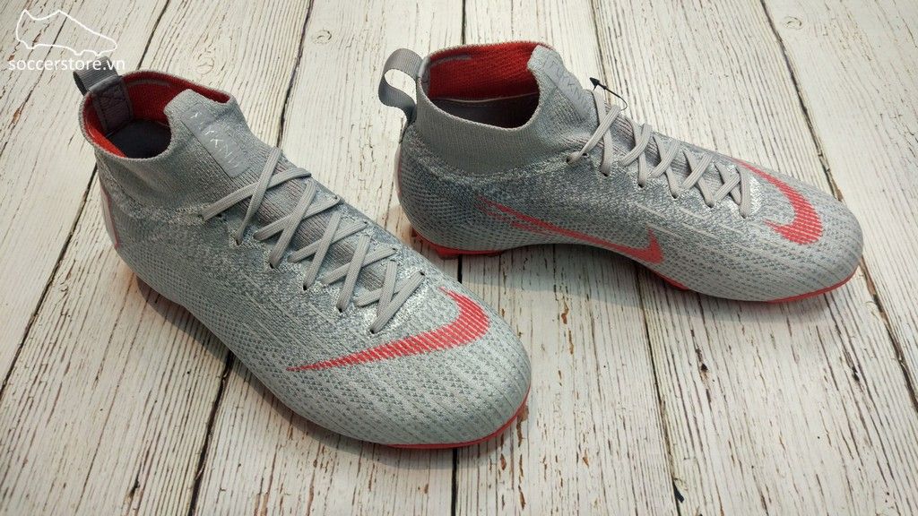 Nike Mercurial Superfly VI Elite Kids FG- Wolf Grey/ Light Crimson/ Pure Platinum AH7340-060