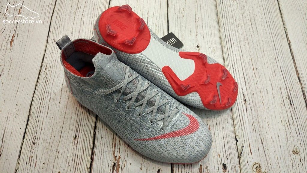 Nike Mercurial Superfly VI Elite Kids FG- Wolf Grey/ Light Crimson/ Pure Platinum AH7340-060