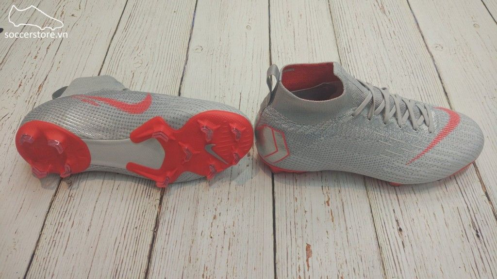 Nike Mercurial Superfly VI Elite Kids FG- Wolf Grey/ Light Crimson/ Pure Platinum AH7340-060