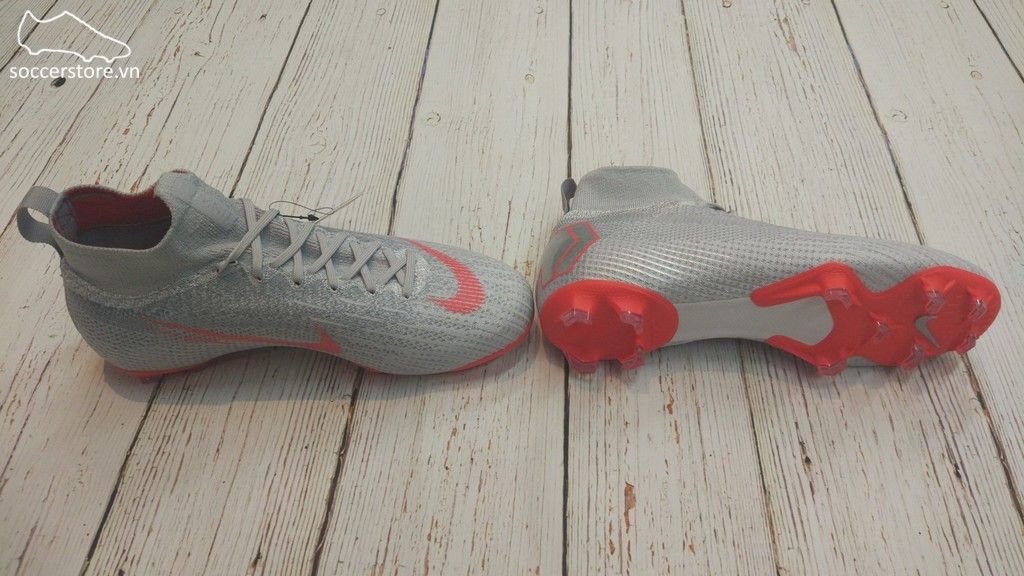 Nike Mercurial Superfly VI Elite Kids FG- Wolf Grey/ Light Crimson/ Pure Platinum AH7340-060