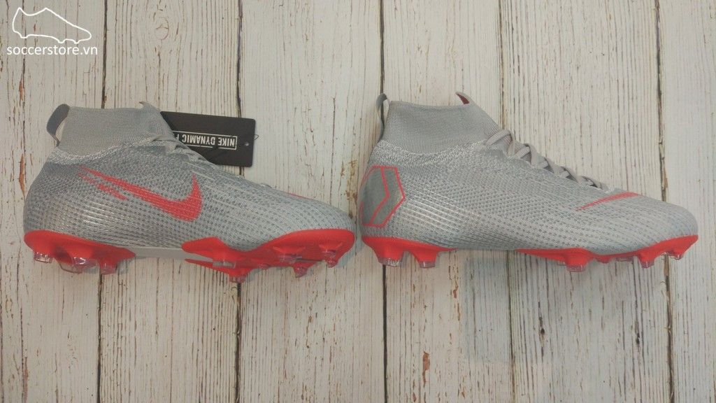 Nike Mercurial Superfly VI Elite Kids FG- Wolf Grey/ Light Crimson/ Pure Platinum AH7340-060