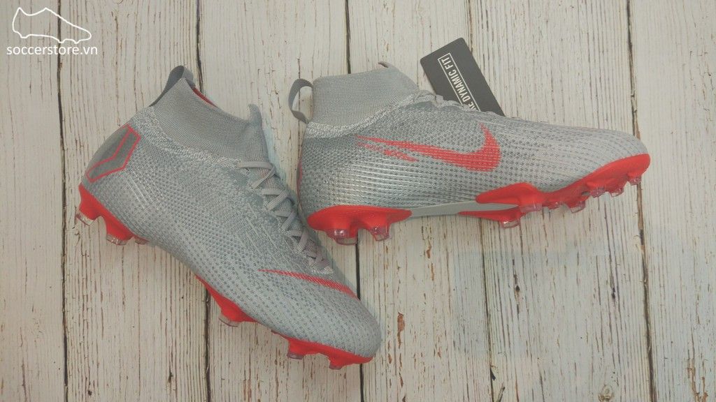 Nike Mercurial Superfly VI Elite Kids FG- Wolf Grey/ Light Crimson/ Pure Platinum AH7340-060