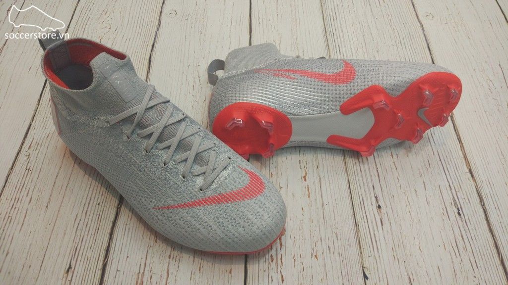 Nike Mercurial Superfly VI Elite Kids FG- Wolf Grey/ Light Crimson/ Pure Platinum AH7340-060