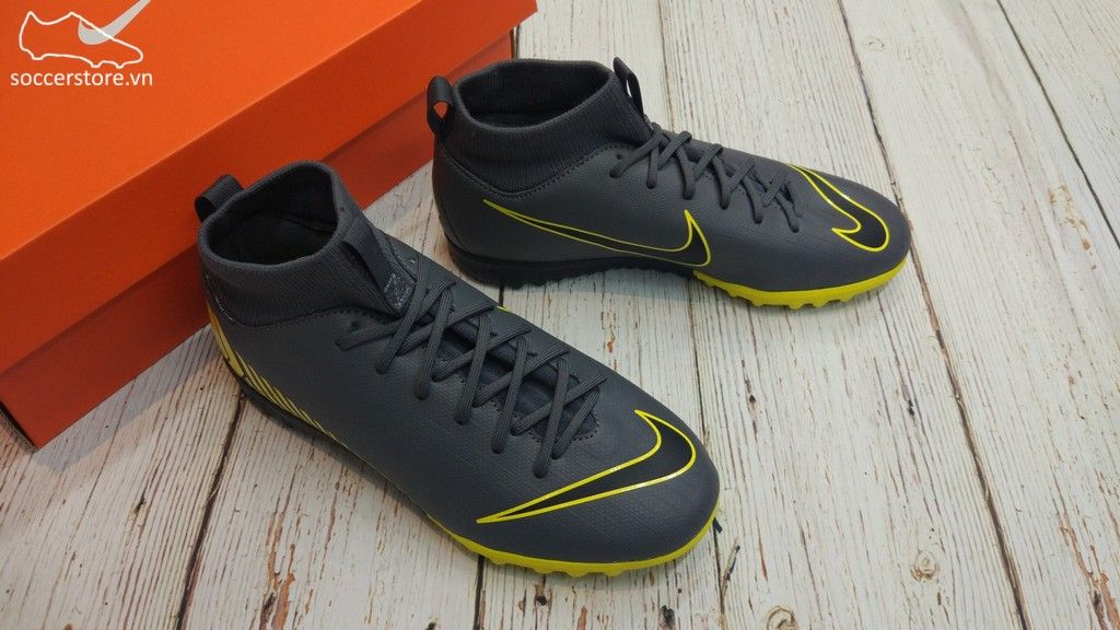 Nike Mercurial Superfly VI Academy Kids TF – Dark Grey/ Black/ Yellow AH7344-070