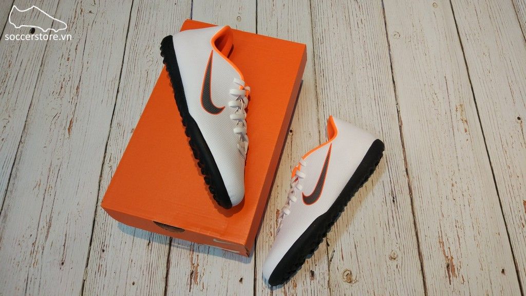 Nike Mercurial VaporX XI Club Kids TF- White/ Metallic Cool Grey/ Total Orange AH7355-107