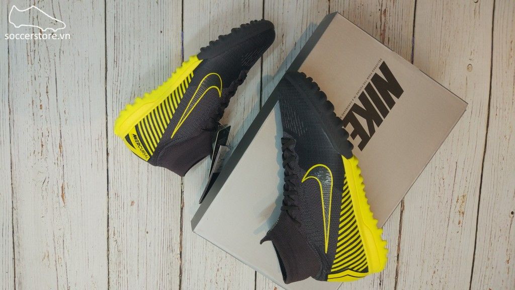 Nike Mercurial Superfly VI Elite TF – Dark Grey/ Black/ Yellow AH7374-070