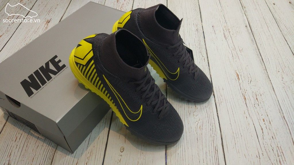Nike Mercurial Superfly VI Elite TF – Dark Grey/ Black/ Yellow AH7374-070