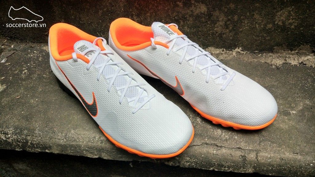 Nike Mercurial VaporX XII Academy TF- White/ Metallic Cool Grey/ Total Orange AH7384-107