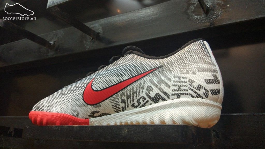Nike Mercurial Vapor XII Academy Neymar Kids TF- White/ Challenge Red/ Black AO9476-170