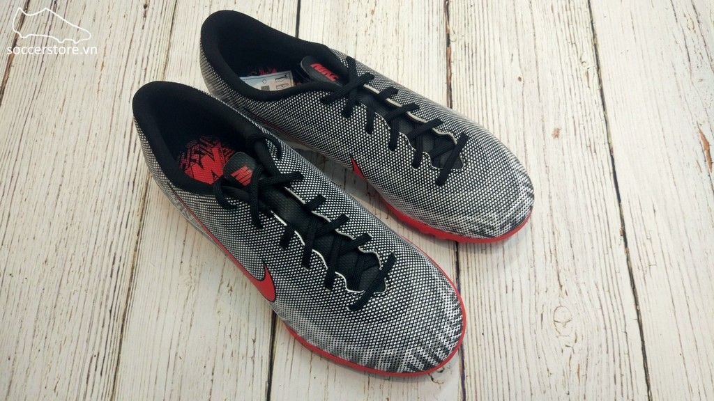 Nike Mercurial Vapor XII Academy Neymar Kids TF- White/ Challenge Red/ Black AO9476-170