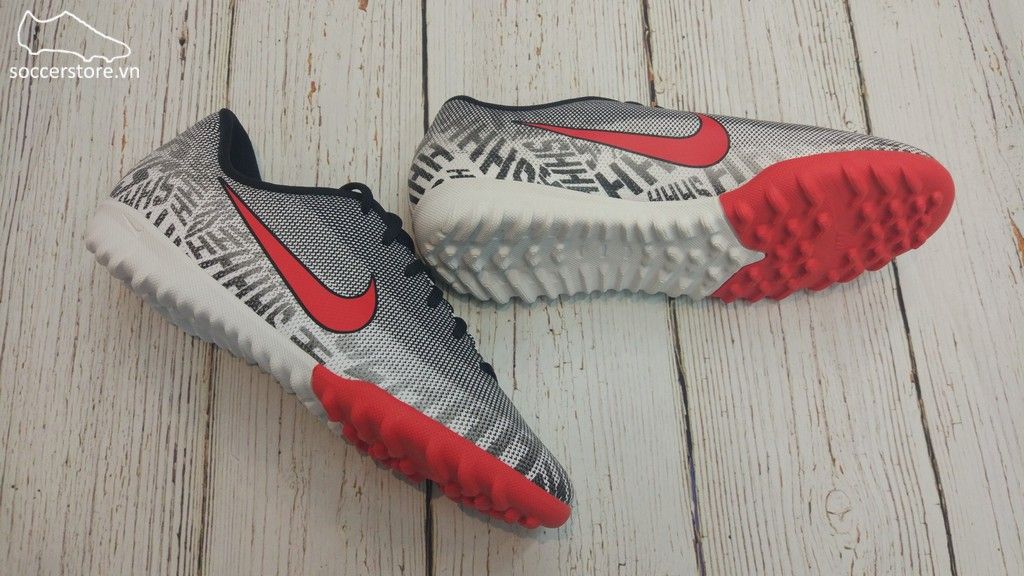 Nike Mercurial Vapor XII Academy Neymar Kids TF- White/ Challenge Red/ Black AO9476-170
