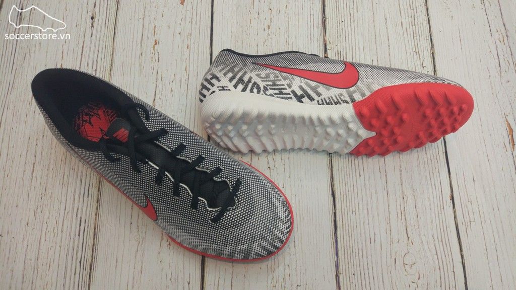 Nike Mercurial Vapor XII Academy Neymar Kids TF- White/ Challenge Red/ Black AO9476-170
