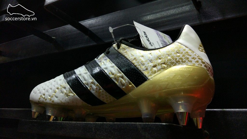 Adidas Ace 16.1 SG- White/ Core Black/ Gold Metallic AQ6368