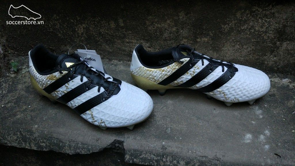 Adidas Ace 16.1 SG- White/ Core Black/ Gold Metallic AQ6368