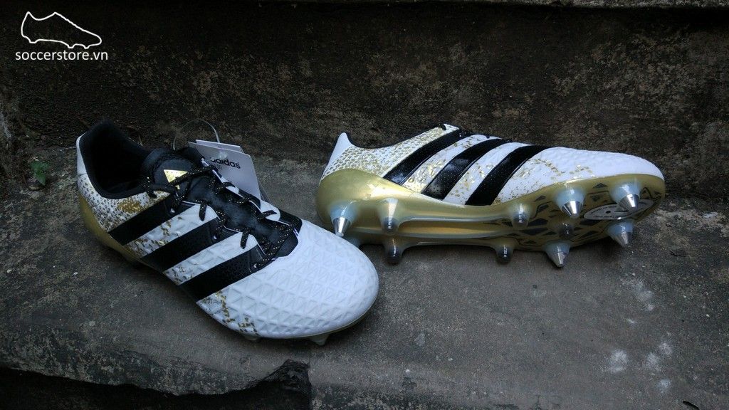 Adidas Ace 16.1 SG- White/ Core Black/ Gold Metallic AQ6368